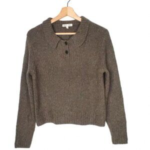 Alex Mill Frank Henley Sweater Knit Merino Wool Blend Olive Green Size Small